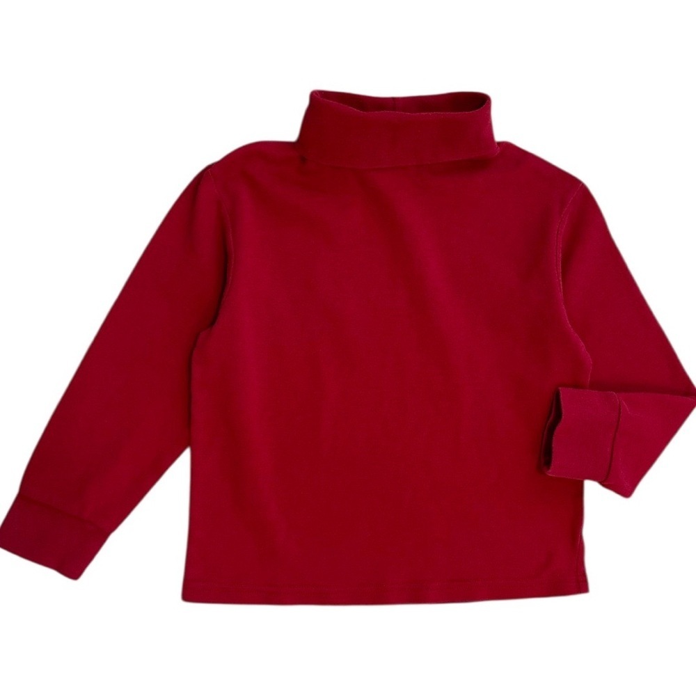 Cherokee Vintage 90s Unisex Kids Solid Red Turtleneck Sweater Size XS